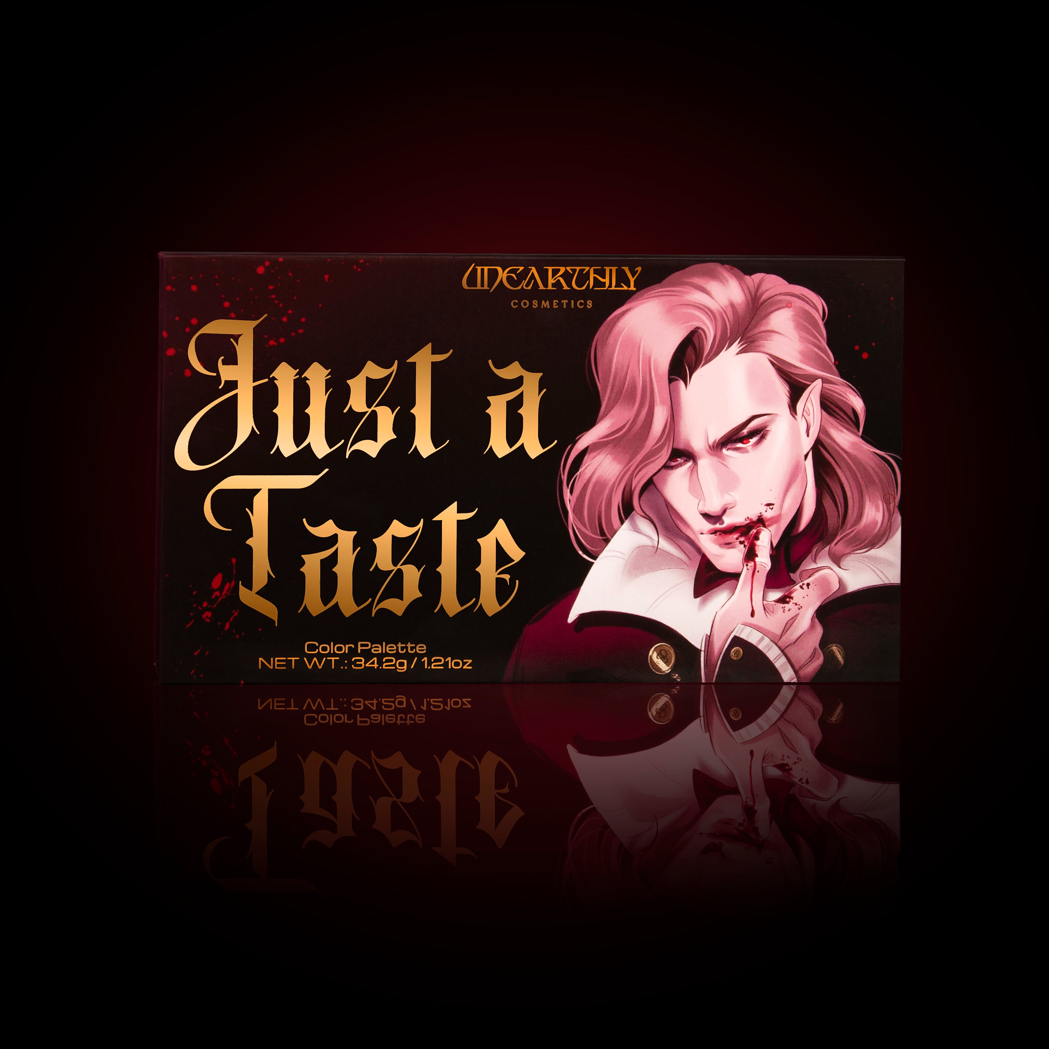 Gothic eyeshadow palette with vampire on cover